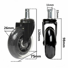 Universal Office Chair Caster Wheels Set of 5 Heavy Duty and Safe 3″ Rollerblade