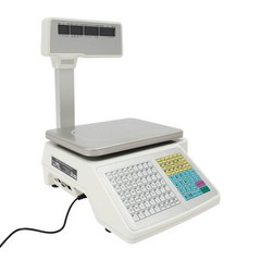 Commercial Label Printing Scale 30kg Capacity with Barcode Scanner Port