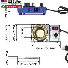 QWORK Solder Pot 150W 110V 50mm Soldering Bath 500g Titanium Plate FROM USA