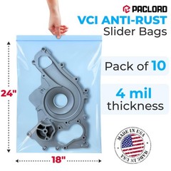 VCI Reclosable Poly Bags 18″ x 24″, Pack of 10-4 mil Heavy Duty VCI Anti-Corr…