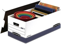 12 Pack Stor/File Medium-Duty File Storage Boxes, Fastfold, Lift-Off Lid, Letter