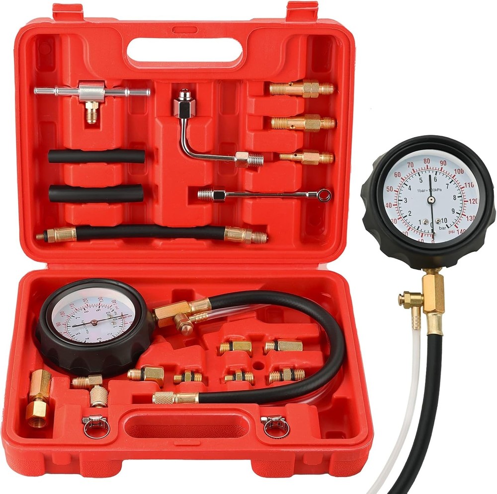 0-140PSI Fuel Pressure Gauge Kit | Fuel Injection Pump Pressure Tester Gauge Kit