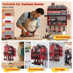 [2025 Upgraded] Power Tool Organizer Wall Mount with Charging Station, [5-Lay…