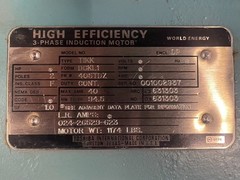 150 HP Toshiba AC Electric Motor 3600 RPM Fr 405TDZ DPBB 460 V EOK