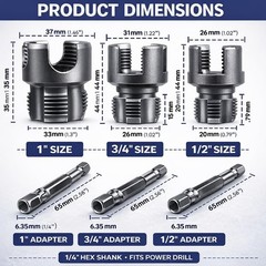 4 in 1 Water Pipe Threader Tool – 1/2″ & 3/4″ & 1″ Dual-Function Internal