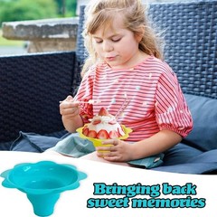 100 PCS Snow Cone Cups Flower Shaped Shaved Ice Cups4 OZ Plastic Snow Cone Bowls
