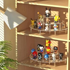 Dooiclear 3 Tier Acrylic Display Risers, Half Moon Cupcake Stand, Clear Perfu…