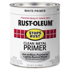 Rust-Oleum Stop Rust Metal Primer 1 Qt. Clean White Paint Base (Pack of 2)