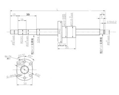 BallScrew SFU1204 SFU1605/04/10 SFU2005 SFU2505 250-2000MM with Ballscrew nut