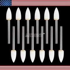 12Pcs Dental Flame White Stone Polishing FG Burs Point Bur 12/pk Abrasion FL2