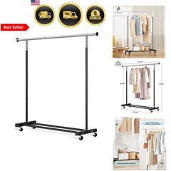 Clothing Rack Heavy Duty Rolling Garment Rack with Wheels for Hanging Clothes