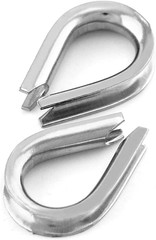 YAMASO 20Pcs 1/4” M6 Stainless Steel Thimble for Diameter Wire Rope Cable