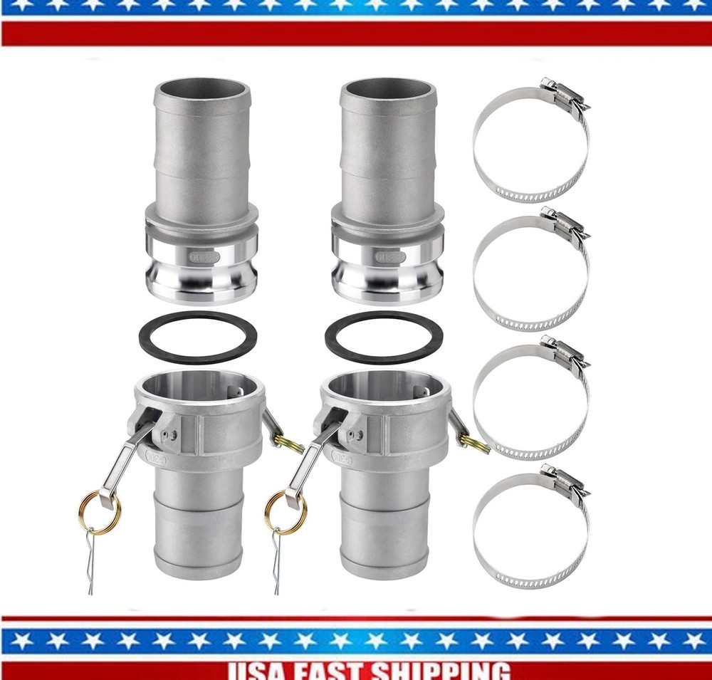 3 Inch Cam Groove Hose Fitting Kit Part C Type E Gasket 4 Clamps 10 PCS Set