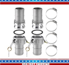 3 Inch Cam Groove Hose Fitting Kit Part C Type E Gasket 4 Clamps 10 PCS Set