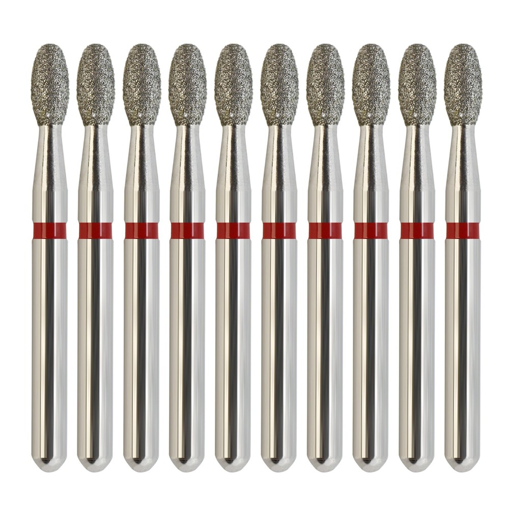 Multi-Use Football Diamond Burs FG 379/018F Egg Fine Grit Red Friction Grip FG
