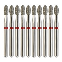 Multi-Use Football Diamond Burs FG 379/018F Egg Fine Grit Red Friction Grip FG