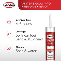 (4 Pack) 10.1 Fl Oz Painter’S Multi-Purpose Interior/Exterior Caulk Pro, Clear
