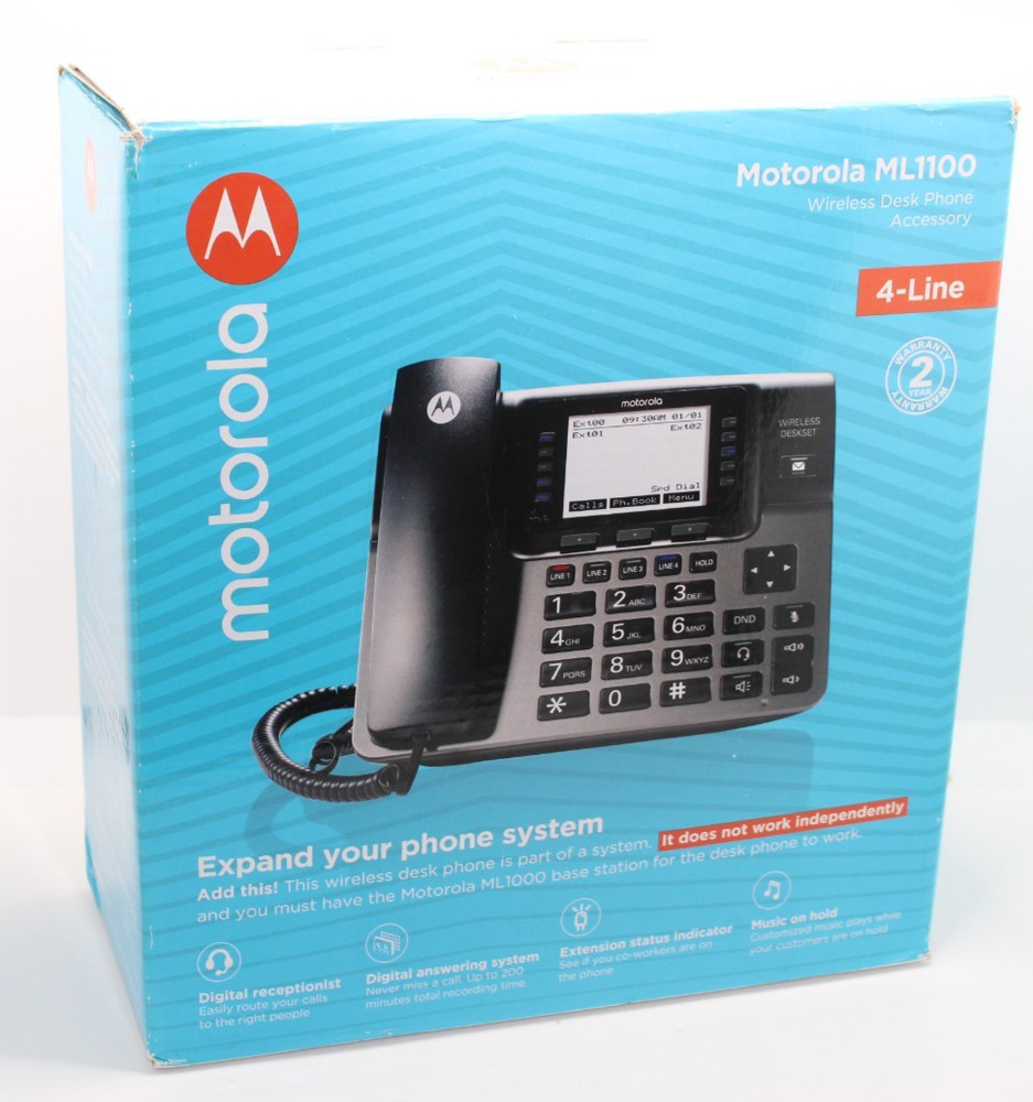 Motorola ML1000 4-Line Corded Business Phone Base Station Black Digital Box