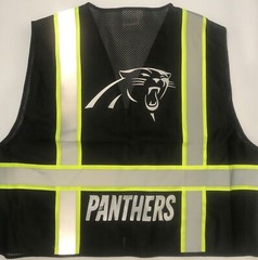🏈🦺CAROLINA PANTHERS WORK SAFETY PPE VEST W/SILVER REFLECTIVE LOGO M/L/XL/2XL
