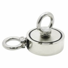 1000LB Double Sided Neodymium Fishing Magnet Round Strong Pulling Force Treasure