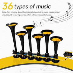 36 Melody Musical Air Horn 12V 24V 178DB Controller for Truck Bus Train Vehicles