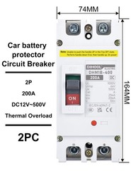 200 Amp DC Breaker, 500V Battery Disconnect Switch for Main Power, Solar, UPS…