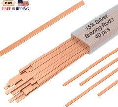 15% Silver Brazing Rods AWS Bcup-5 40 Sticks Silver Solder Phos Copper Brazing A
