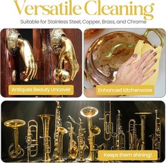 Metal Polishing Cloth Set Stainless Steel Copper Brass Chrome Cleaner USA 2 Pk
