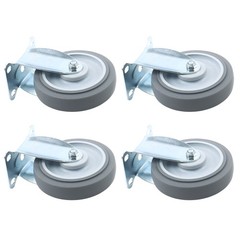 4 Pieces 1400 Pounds Heavy Duty 5″ Industrial Casters Fixed Rubber Casters Grey