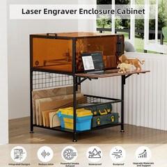 Laser Engraver Enclosure Cabinet with Exhaust Fan 6000RPM & Foldable Panel