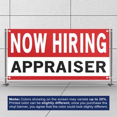 Now Hiring Appraiser 13 oz Heavy Duty Vinyl Banner Jobs Available Help Wanted