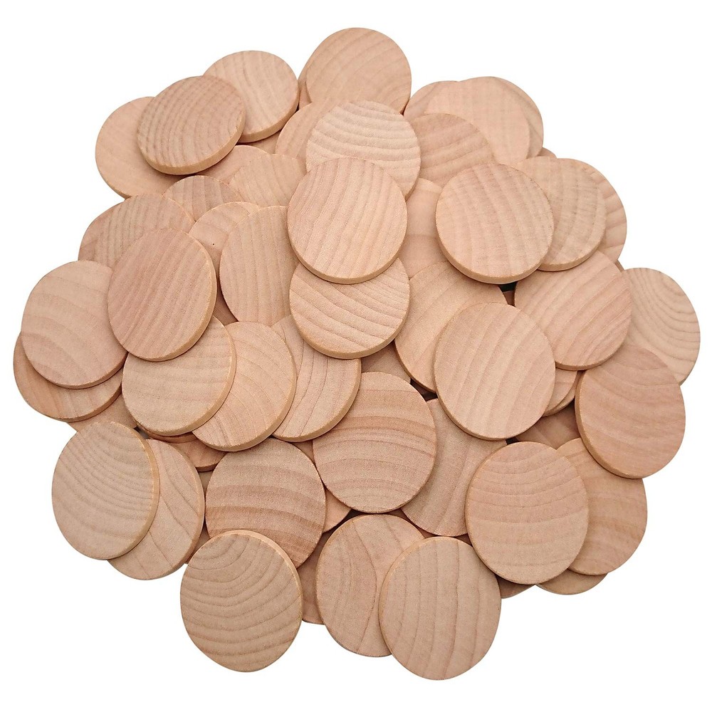 2 Inch Natural Wood Slices Unfinished Round Coins for DIY 2 inch, wood