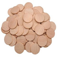 2 Inch Natural Wood Slices Unfinished Round Coins for DIY 2 inch, wood
