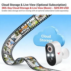 Wireless 1080P Security Camera, Color Night Vision, 120° View, ABS Housing