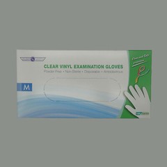 Clear Vinyl Examination Gloves, 100/box