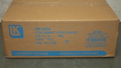 (10000) Elkay Open Top Poly Bags 20F-0204, 2″ x 4″ x 2 mil, LDPE Plastic, Flat