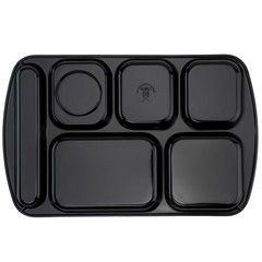 Get G.E.T. 6 Compartment School Cafeteria Tray Right Handed 10 X 15 Black 4