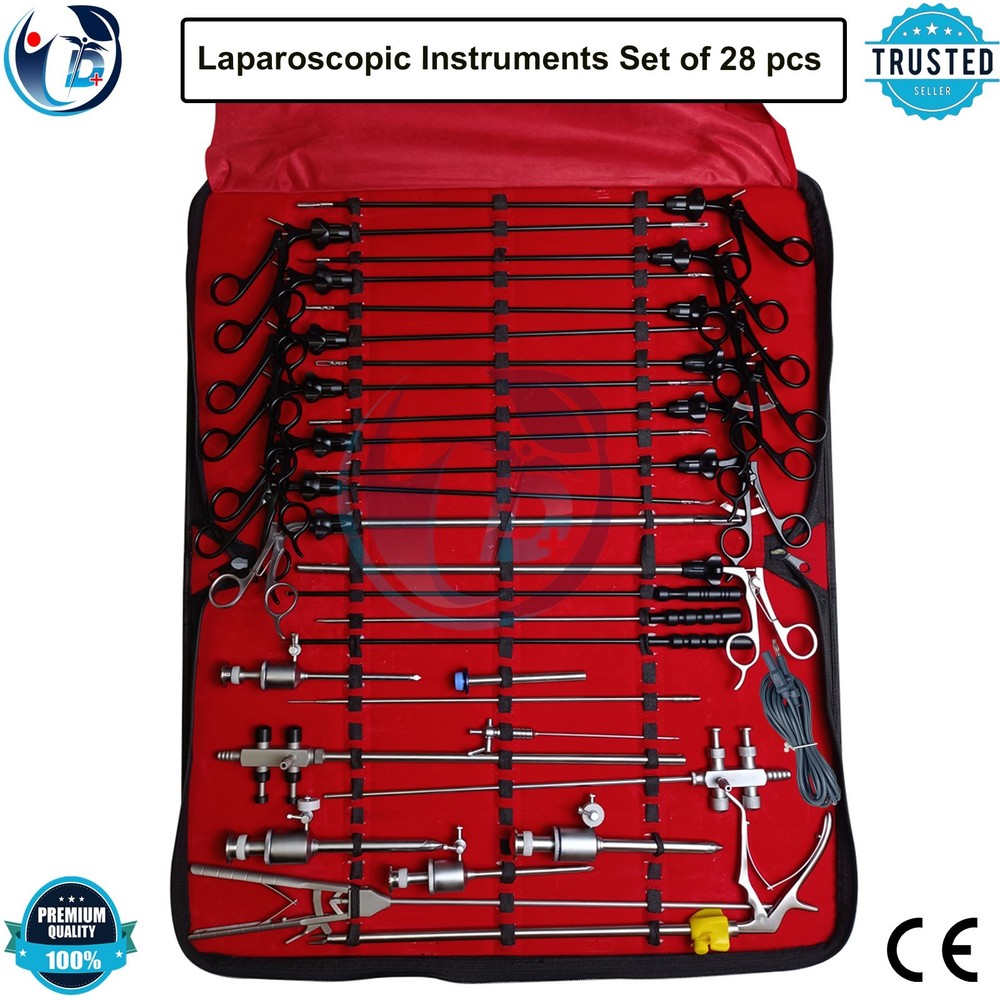 28 Pcs Laparoscopic Surgery Instrument Set General Surgical Laparoscopy Kit
