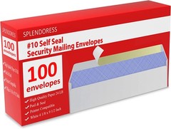 #10 Envelopes Letter Size Self Seal | 100 Business Mailing Security Peel and …