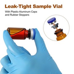 100Pcs 10ml Amber Glass Vials Headspace Vials w/ Flip Caps Sample Vials