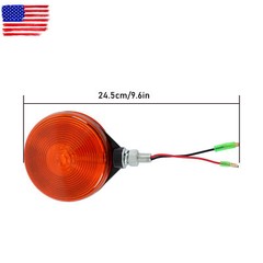 2 PCS Red/Amber Round Side Marker Light Lamp Dual Face Turn Signal For Tractor