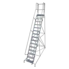 NEW! Cotterman 192 in H Steel Rolling Ladder, 15 Step Antislip, 450lb Load Cap!!