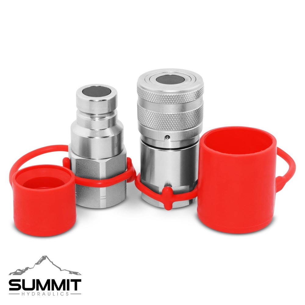 Flat Face High Flow Hydraulic Quick Disconnect Coupler Set, 3/4″ Body x 3/4″ SAE