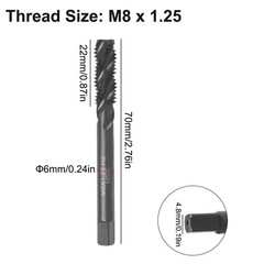Fast and Accurate Thread Tapping Tool Long Service Life M8 x 1 25 Metric