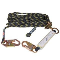 50ft Vertical Fall Lifeline Rope 0.55in ANSI Safety Rope Grab Shock Absorber Set