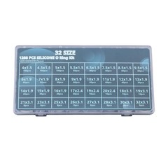 1228 Pcs 32 Size Clear Food Grade Silicone O-Rings Assortment Kit with OD 4-32mm