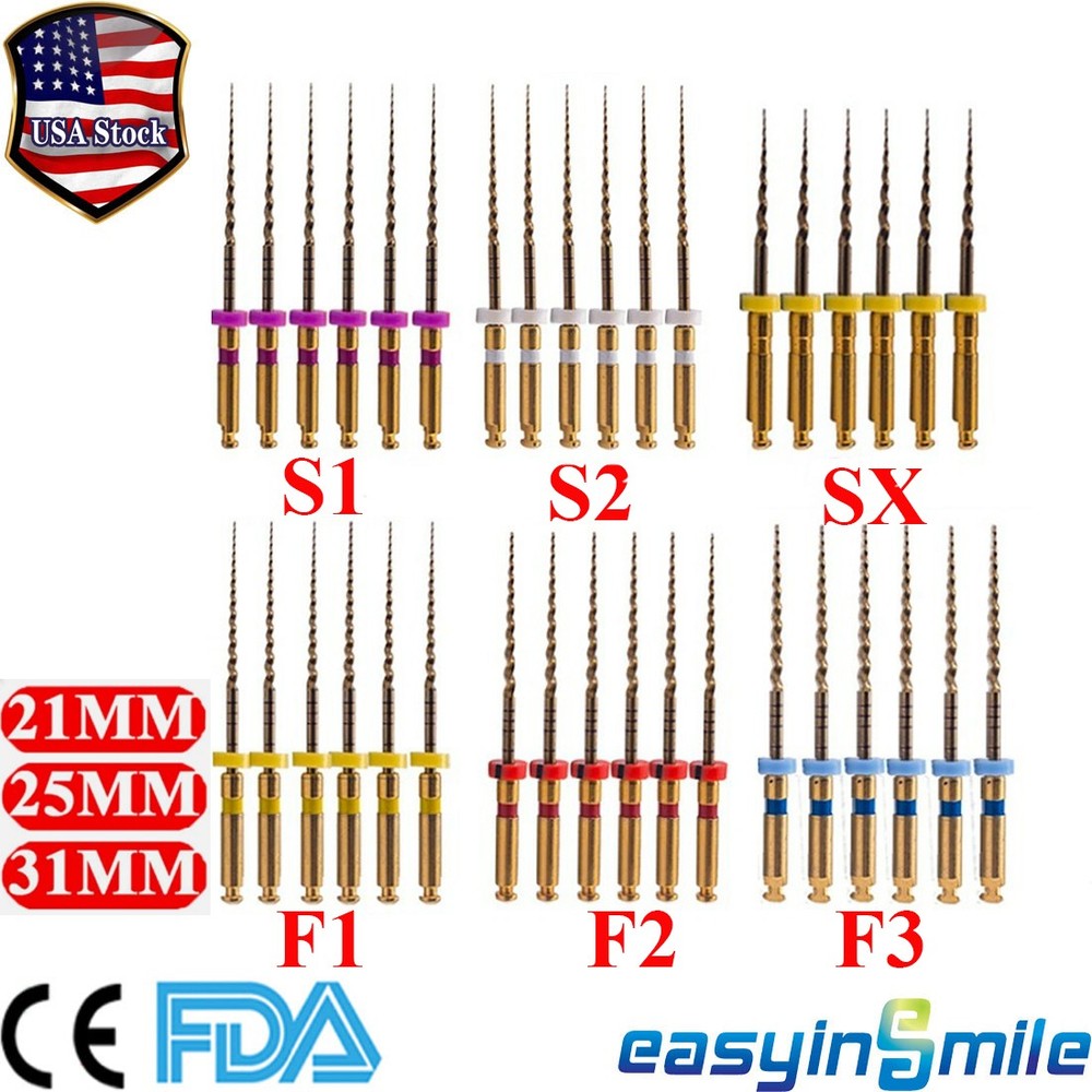 X-Pro Gold Taper Niti Rotary Files Endodontic Dental Engine SX- F3 21/25/31MM US