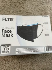 FLTR General Use Face Mask, Black, 75 count (75), 75 Count (Pack of 1) , B