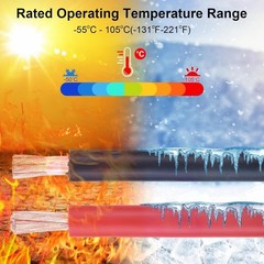 8 Gauge Battery Cable, 15FT Red + 15FT Black 8 AWG Welding Cable, Stranded Ox…