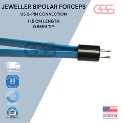Bipolar Jeweller Ophthalmic Forceps 4.5″ Length, 0.5mm Tips (Non-Stick Tips)